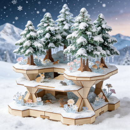 Winter Forest 3D Wooden Puzzle Scene